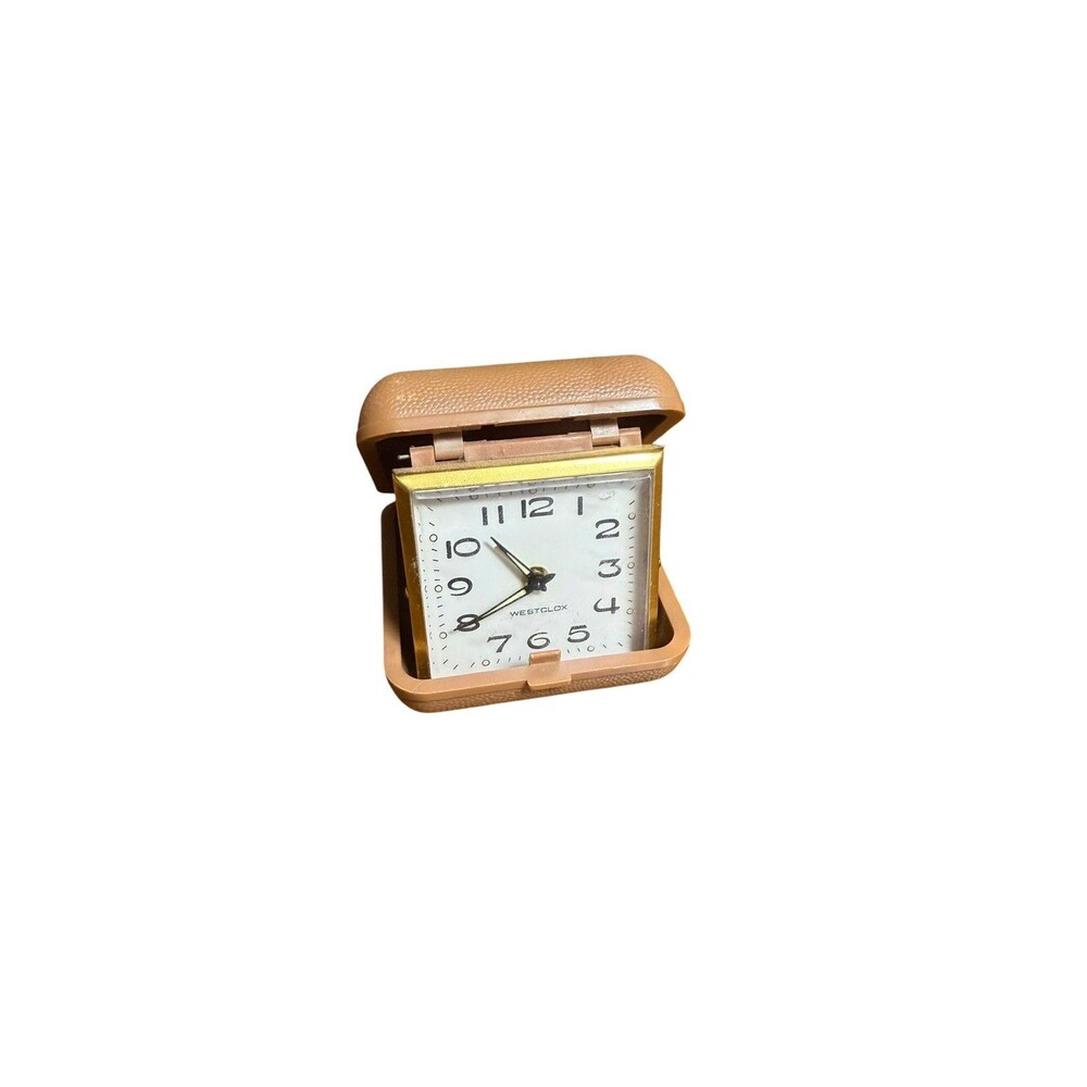 WESTCLOX Folding Wind Up Travel Alarm Clock Vintage